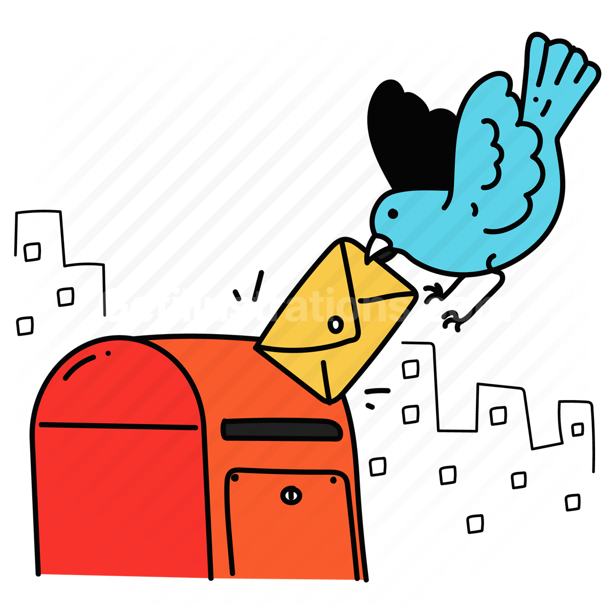 inbox, mailbox, email, mail, bird, envelope, postage, mailing